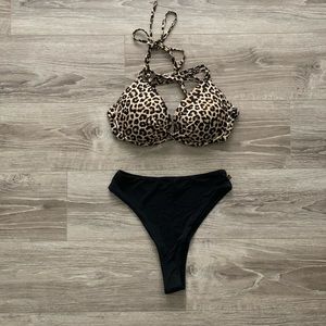 La Vie En Rose Leopard Print Push Up Bikini